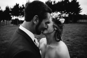 Bride and Groom kissing on their wedding day